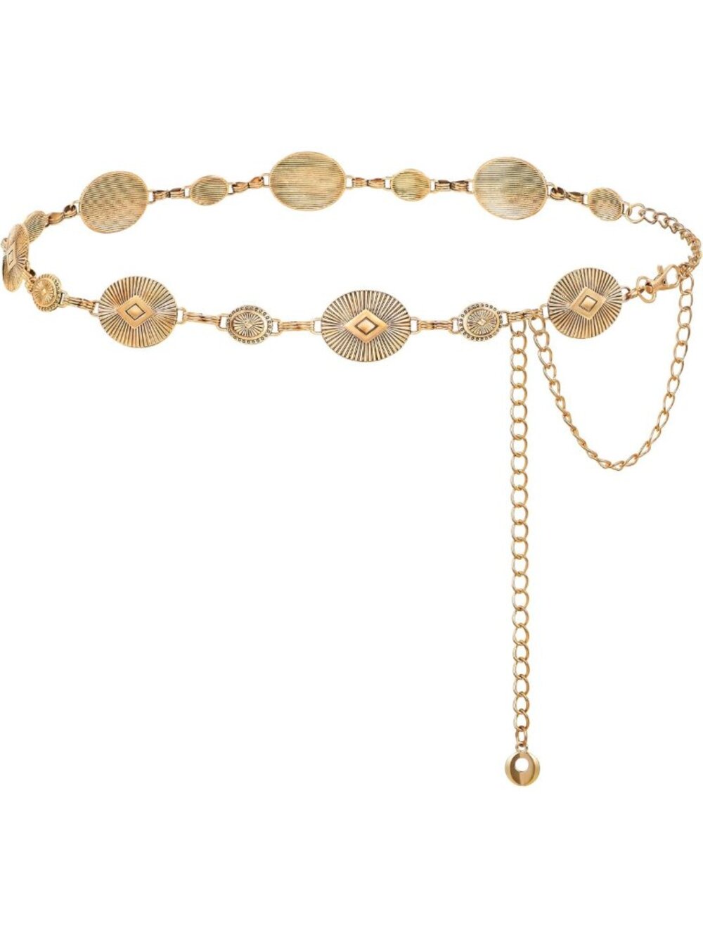 Stylish Western Waist Chain Belt with Metal Conchos for Women - Boho Cowgirl
